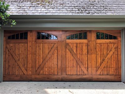 after photo of garage door refinishing