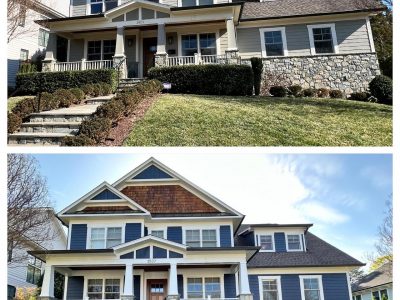 before and after exterior residential painting