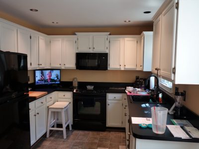 Freshly Painted Kitchen Cabinets