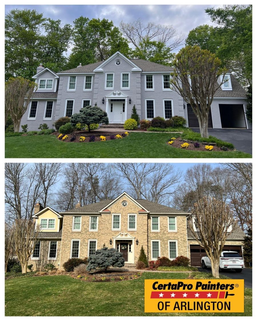before and after exterior residential painting