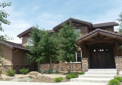 Exterior Residential Painting Brown, Tree in front