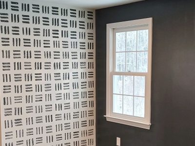 faux-finish painting on accent wall