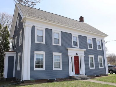 blue and white exterior