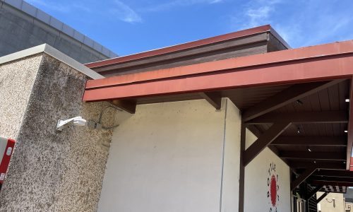 Dull & Worn Paint on Cafe Roof