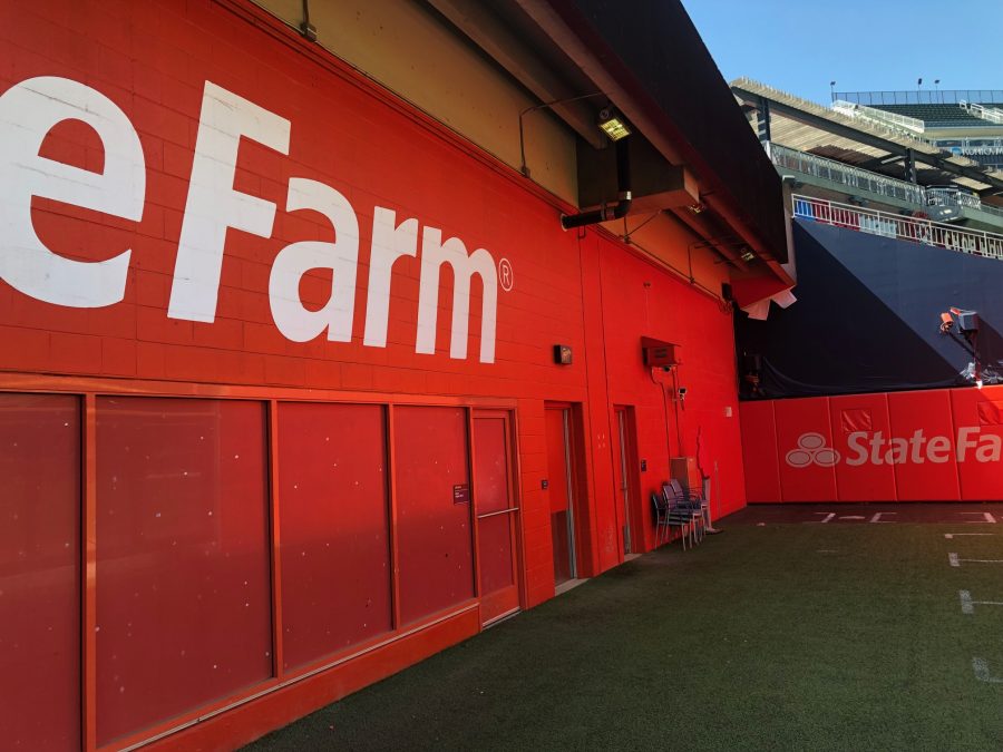 State Farm Logo Stenciling on Red Brick Wall Preview Image 12
