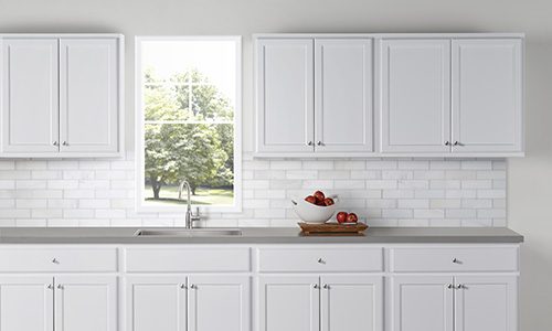 Freshly painted cabinets