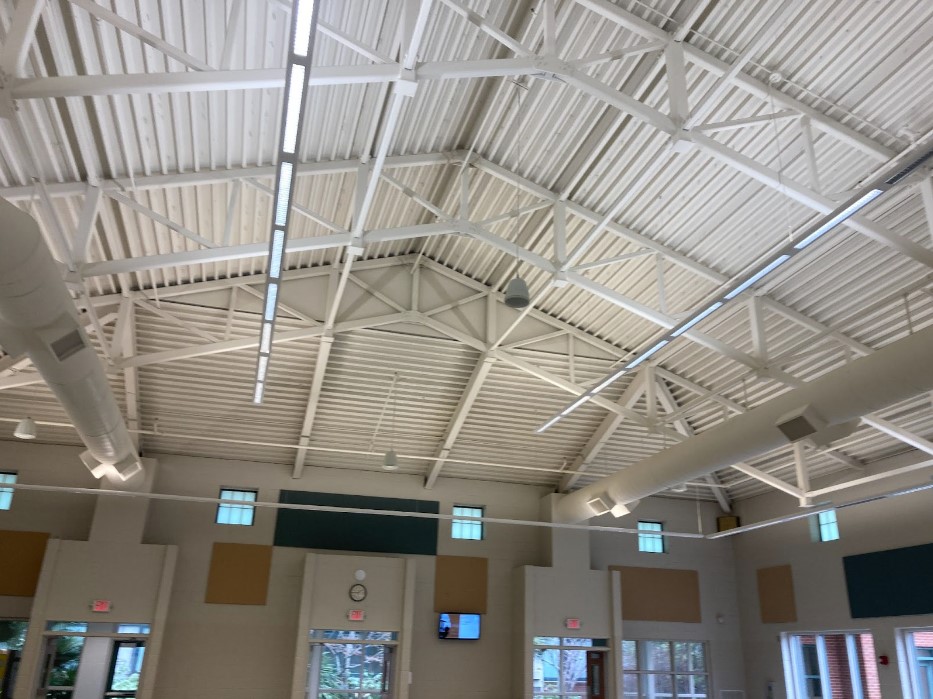 school cafeteria ceiling after repainting by certapro painters of the csra