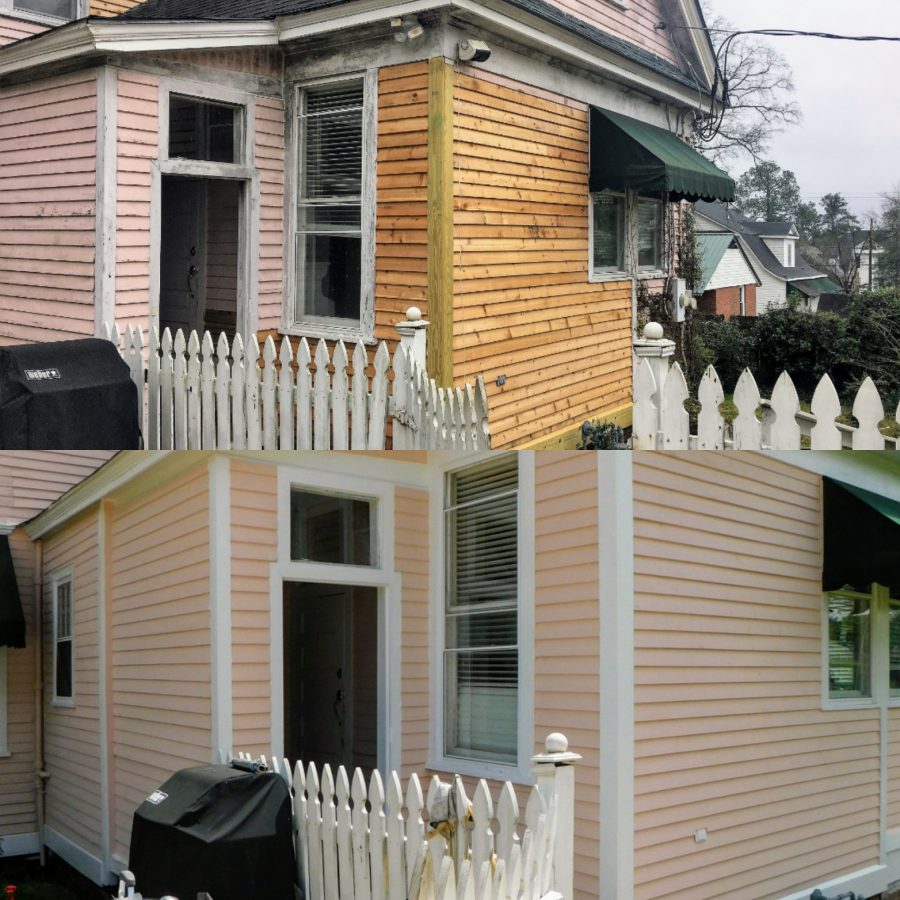back of home exterior painting before and after Preview Image 7