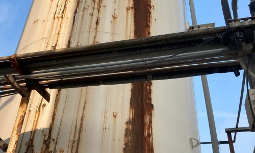 Before - Holding Tank with Rust and Stains