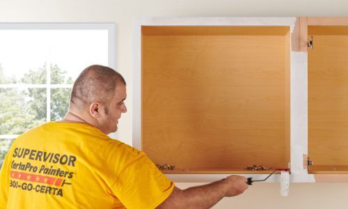 Paint or Stain Mounted Cabinets
