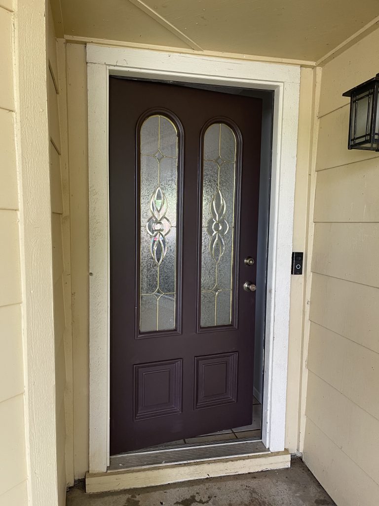 Front Door Upgrade with Dark Stain