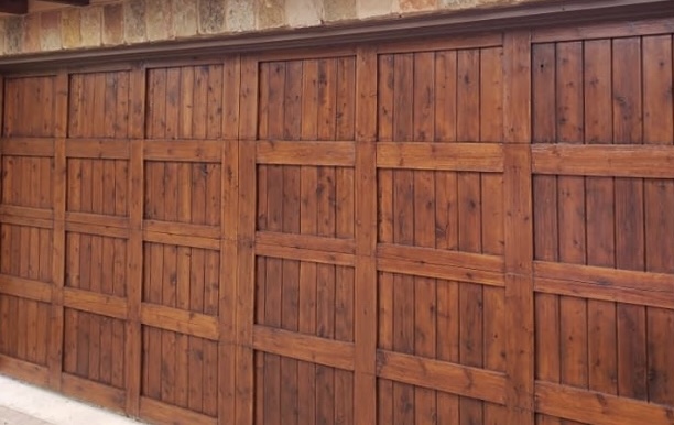 Final Result of Garage Door with the refinished wood stained with a cetol finish