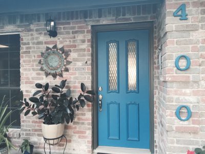 Front door painting by CertaPro painters in Austin, TX