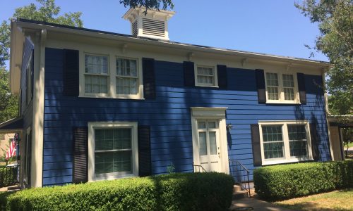 Blue House with White Trim