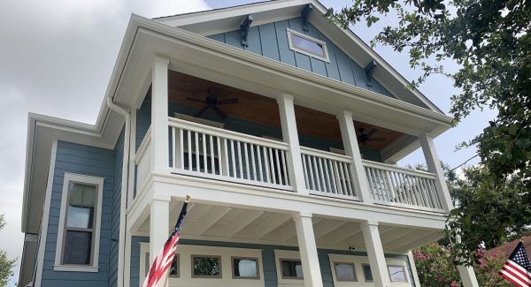 Exterior House Painting - Blue & White Austin, TX