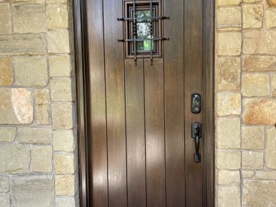 Front Door Refinished with a dark stain