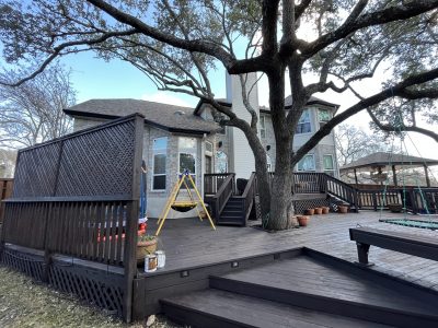 Deck Staining with a dark stain color