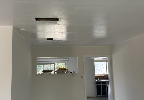 home interior room during popcorn removal