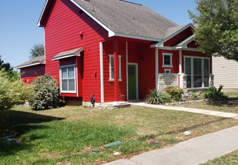 Side View of Exterior Color Change repainted red