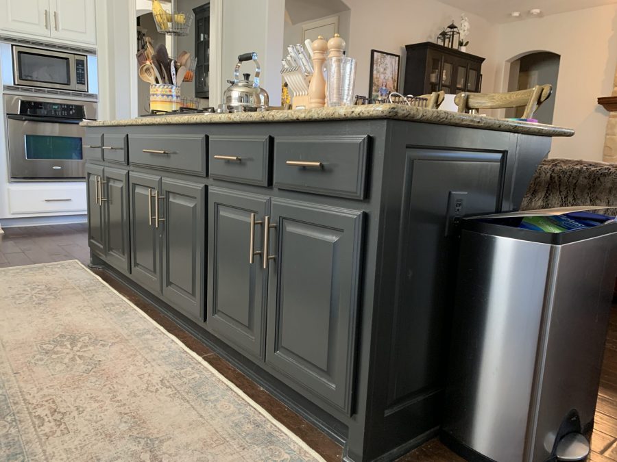 close up of island painted 'iron ore' color Preview Image 4