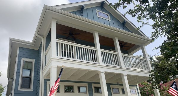 Exterior House Painting - Blue & White Austin, TX