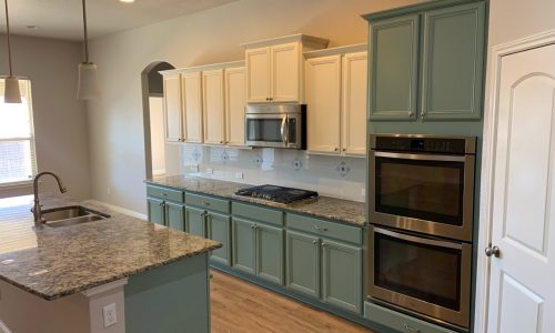 Teal & White 2-Tone Cabinets
