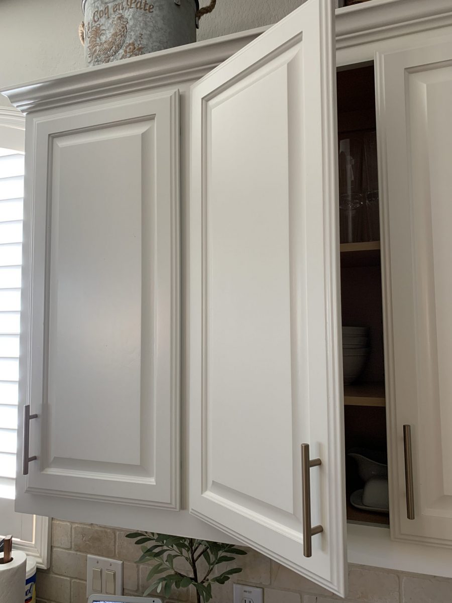 close up of cabinet after painting white Preview Image 2