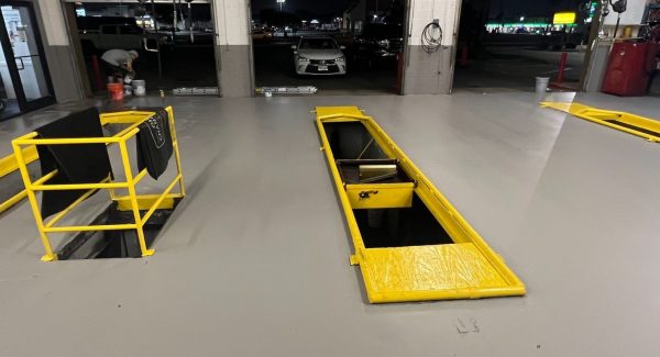 Oil Changer Bay refresh paint with yellow color