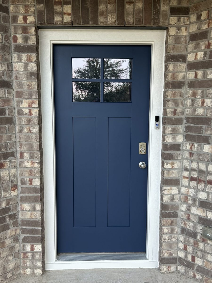 navy blue painted front door of home Preview Image 12