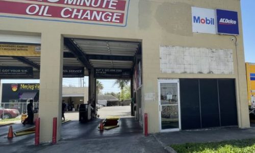 Before Photo of Exterior Oil Service Building