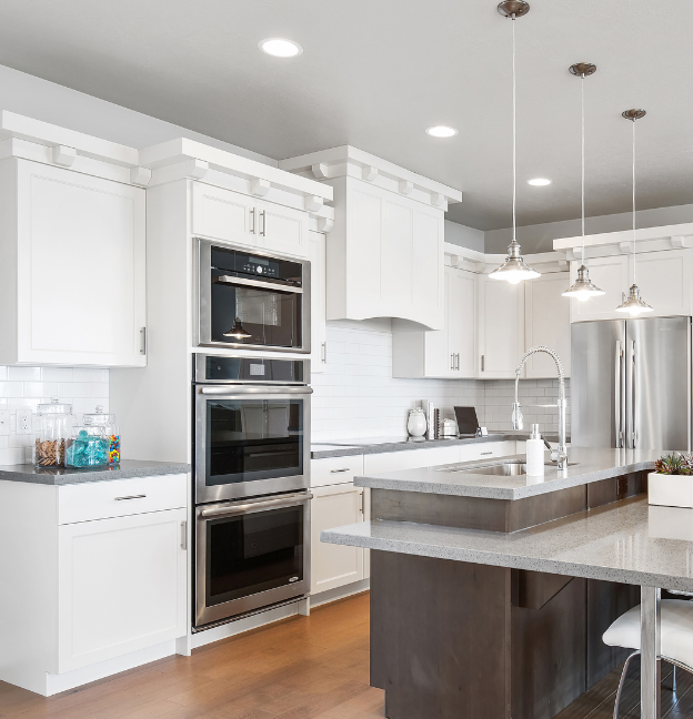 kitchen in Baltimore with white kitchen cabinets