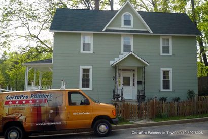 Exterior painting by CertaPro house painters in Cheswolde, MD