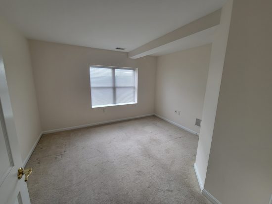 white painted bedroom
