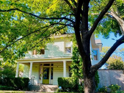 painted stone house exterior