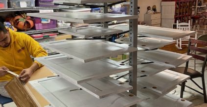 Cabinet Paint Job in Progress