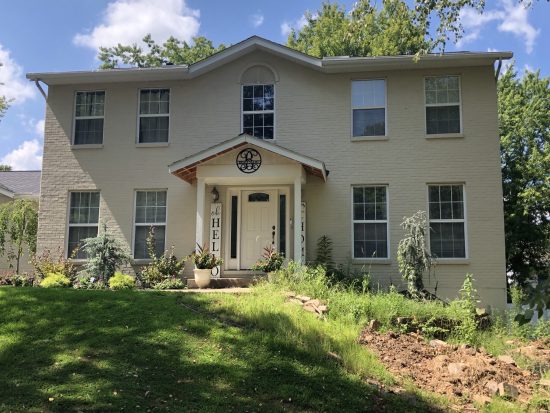 Completed Residential Exterior Brick Painting project by CertaPro Painters of Belleville - Tan Color