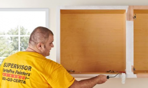 CertaPro professional painting cabinets