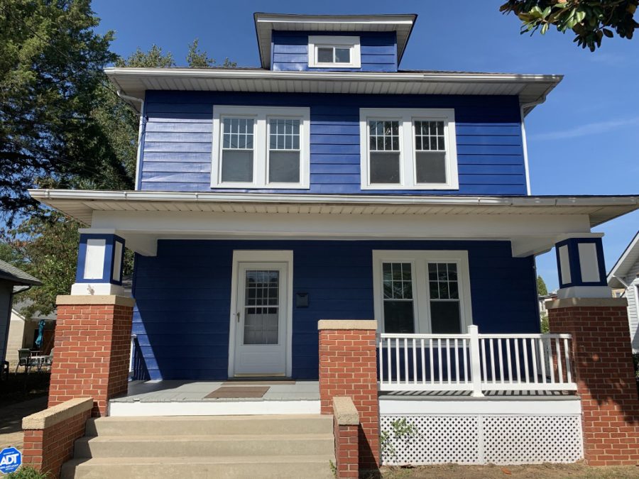 exterior vinyl painting blue