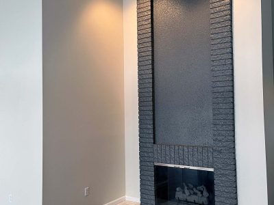 updated fireplace with painting project