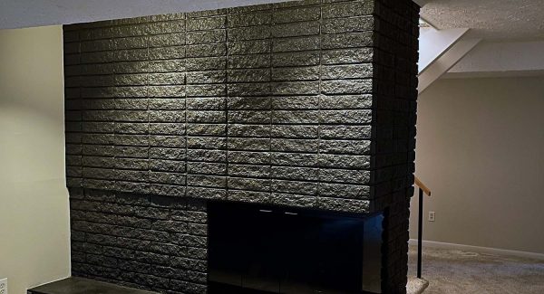 fireplace painted black