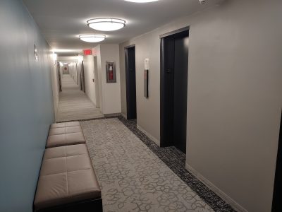 interior apartment complex hallway painting philadelphia