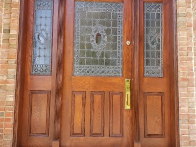 front door strip & staining