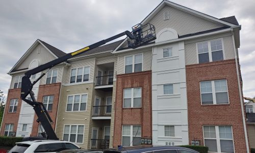 Exterior Being Pressure Washed