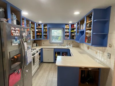 kitchen cabinets after painting blue