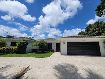 white and black house exterior