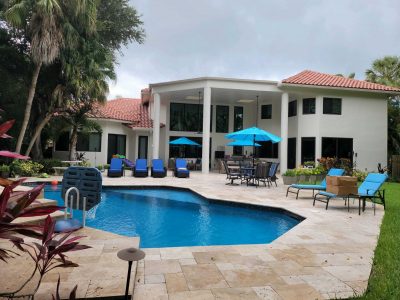 residential exterior pool area and stucco painters