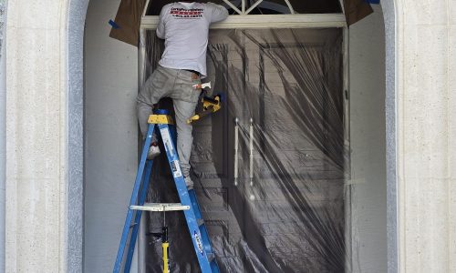 Aluminum Window Painting During