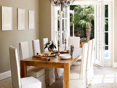 residential dining room painted beige