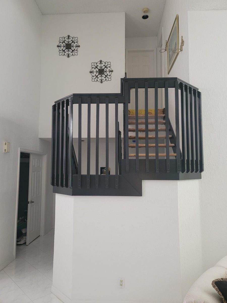 painted wood staircase banister Preview Image 1