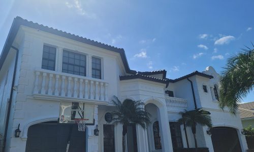 Black Painted Roof Front of House